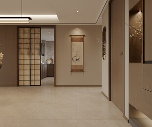 新中式茶室效果图