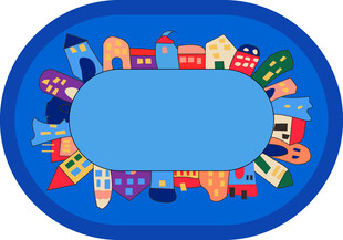 早教地毯 儿童插画 抽象小房子