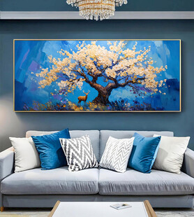 原创客厅高档装饰油画手绘发财树