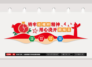 石榴籽精神民族团结文化墙