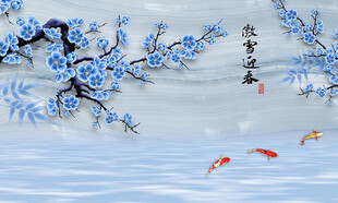 新中式花鸟背景墙