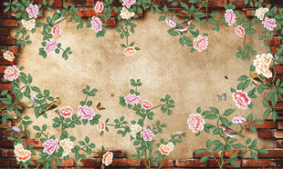 新中式花鸟背景墙