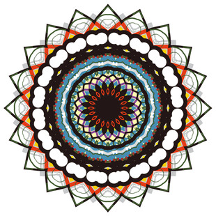 多彩几何曼陀罗图案