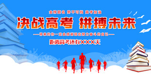 决战高考背景展板