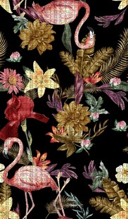 火烈鸟花卉图案背景