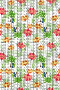 热带风情花卉植物图案