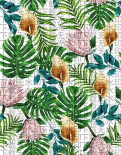 热带花卉植物图案背景