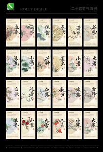 二十四节气传统花鸟绘画海报合集