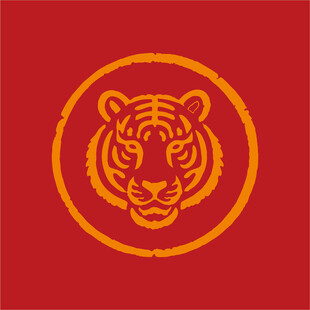 红色背景上的老虎标志