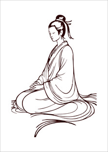 古风女子静坐侧影