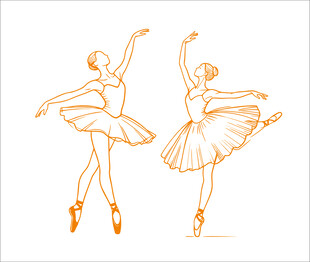 芭蕾舞者优雅姿态描绘