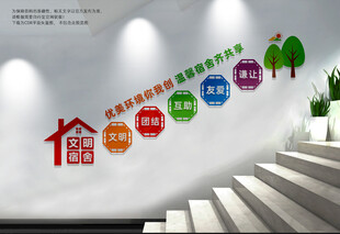 宿舍楼梯文化墙