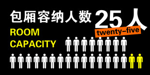 包厢容纳25人信息标识