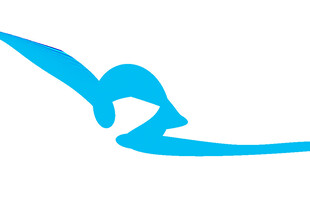 蓝色飘逸丝带图案