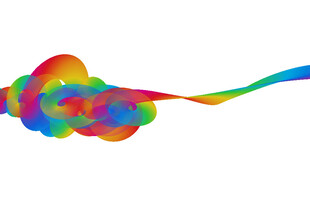 彩色飘带云朵创意图形