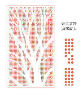 矢量圆点大树镂空板