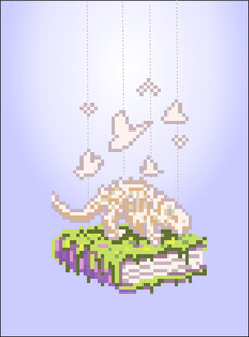 恐龙书白鸽环绕 时代 像素图