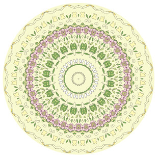 精美圆形曼陀罗花纹图案