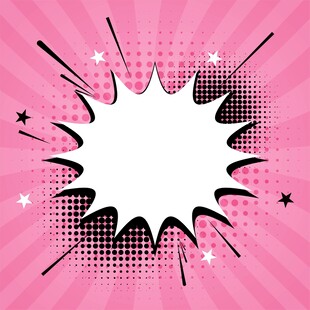 粉色波普风爆炸空白对话框