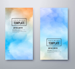 水彩风格传单模板