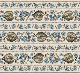 蓝白花卉贝壳图案纹理四方连续