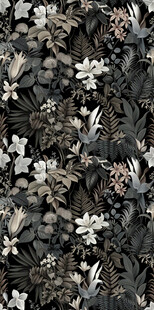 黑白花卉纹理图案