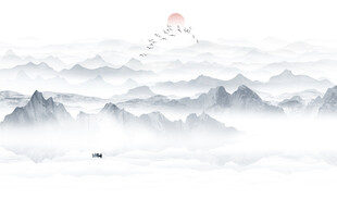 意境水墨山水画