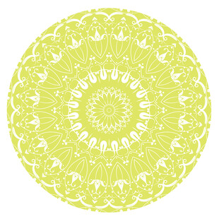 清新黄绿圆形曼陀罗图案