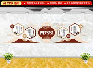 四季养生中医文化墙