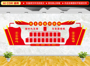 党支部组织架构文化墙