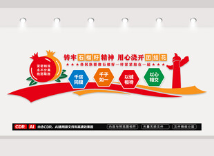 石榴籽精神民族团结文化墙
