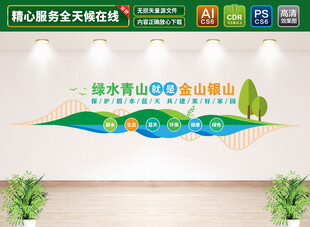 绿水青山就是金山银山文化墙