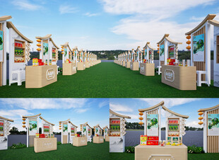 户外摊位集市场景展示