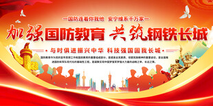 国防教育宣传红色背景