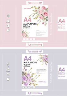 花卉主题A4打印纸设计