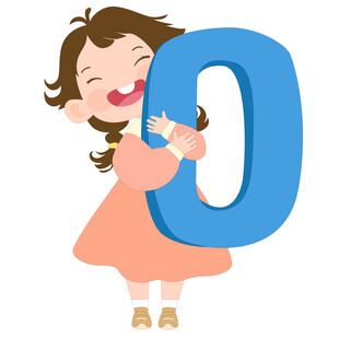 开学季英语课抱着字母O的女孩