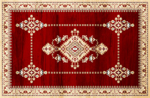 精美红色几何图案地毯