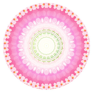 圆形粉色渐变曼陀罗图案