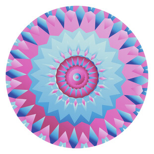 圆形粉蓝几何图案