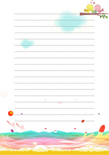 清新手绘风横线信纸背景