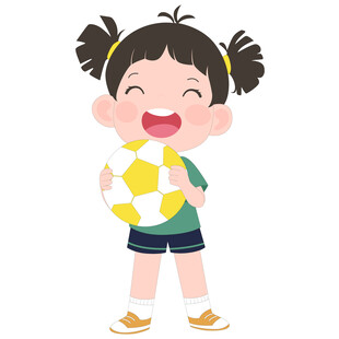 开学季运动会体育课拿着足球女孩