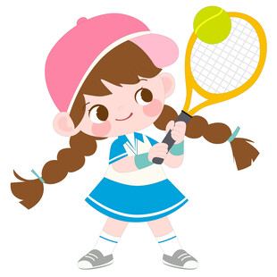 开学季体育课穿运动服打网球女孩