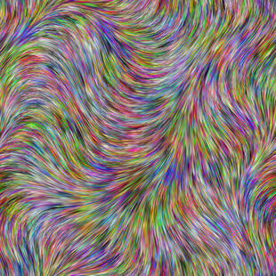 七彩毛发弯曲线条