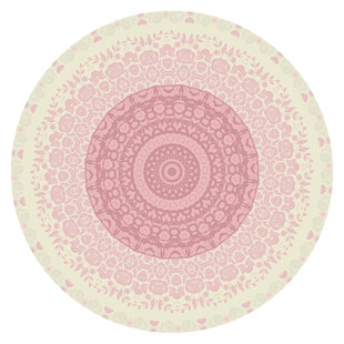 圆形粉色复古花纹