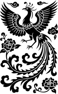中式凤凰花卉传统图案
