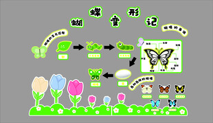 幼儿园装饰绿色春天季环创蝴蝶