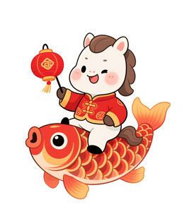 马年骑锦鲤贺新春