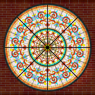彩色圆形精美玻璃图案