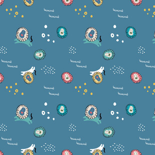 蓝色太空主题卡通图案背景