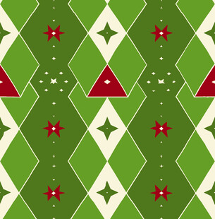 圣诞几何图案绿色背景